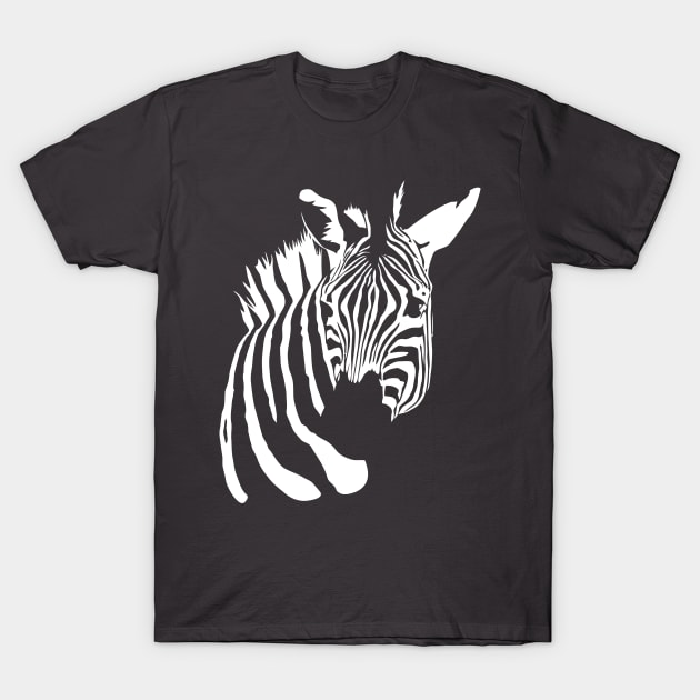 Zebra Negative Space T-Shirt T-Shirt by astunda